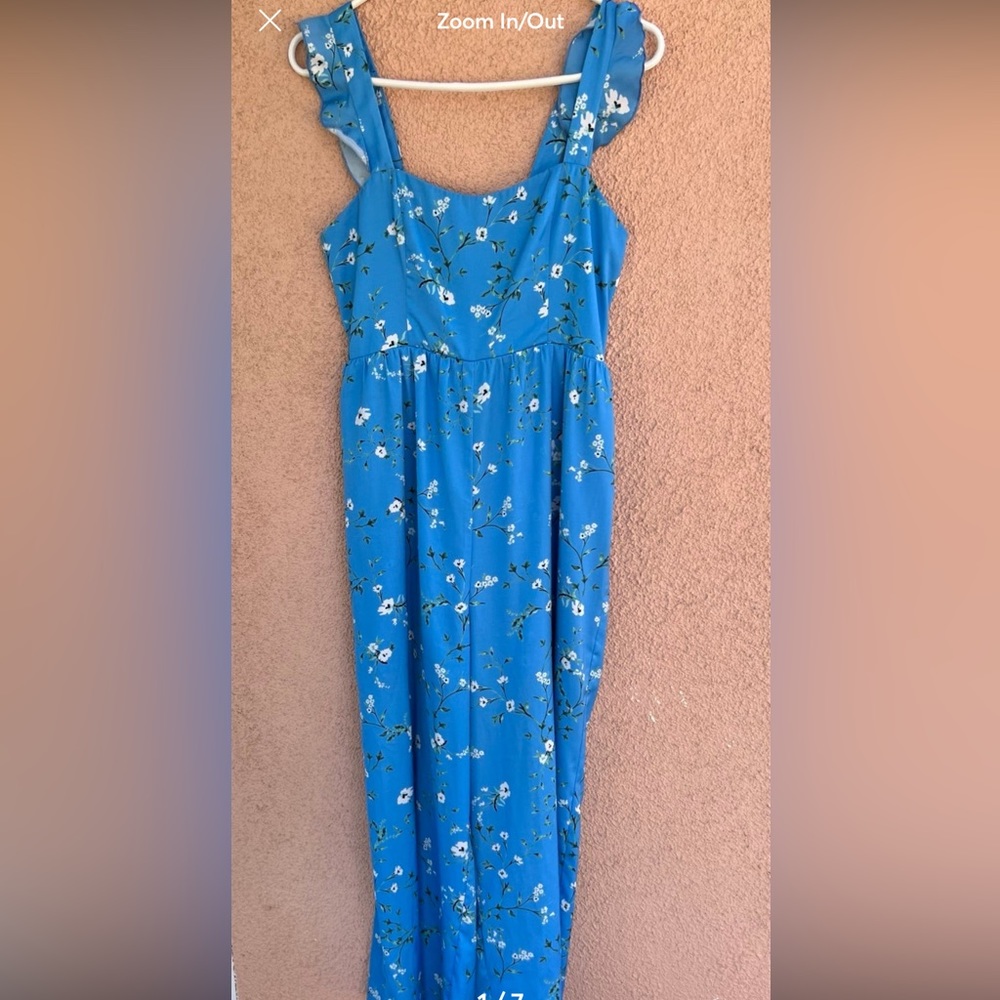 SHOW ME YOUR MUMU Blue Floral Jumpsuit
